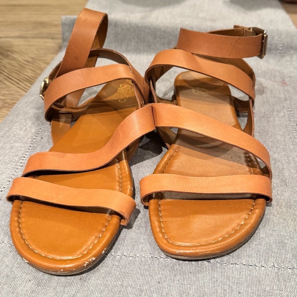 Franco Sarto faux leather sandals bohemian hippie indie Size 10